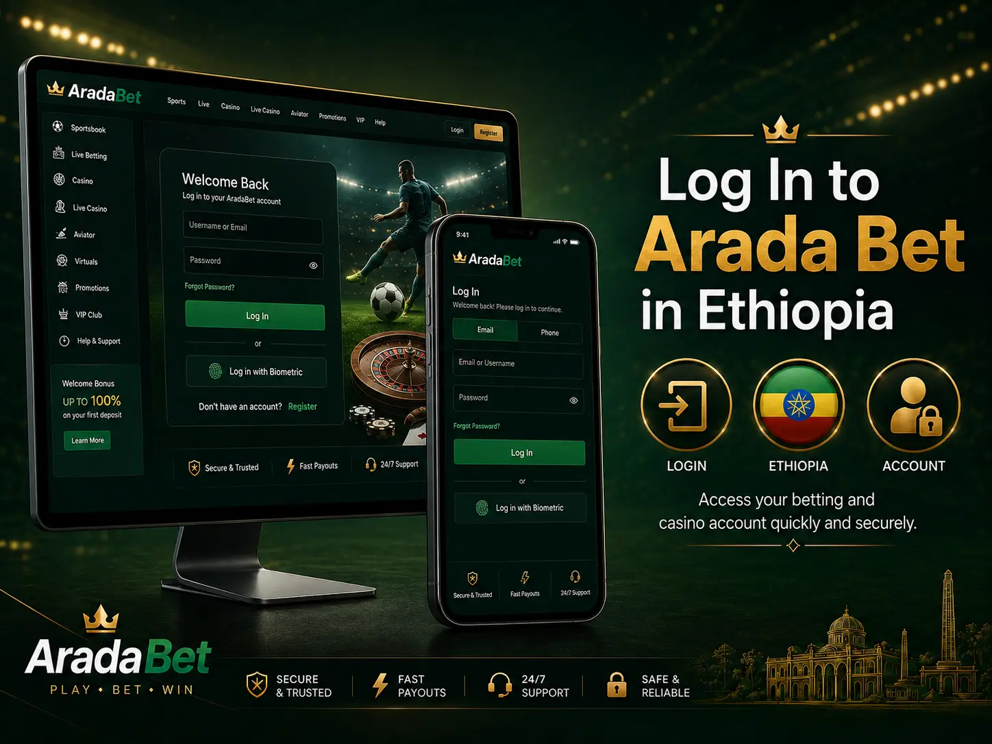 Log In to Arada Bet in Ethiopia