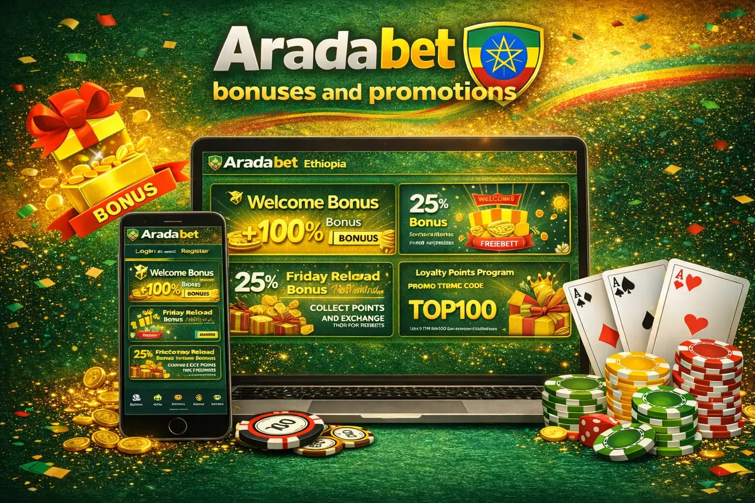 Arada bet bonuses and promotions