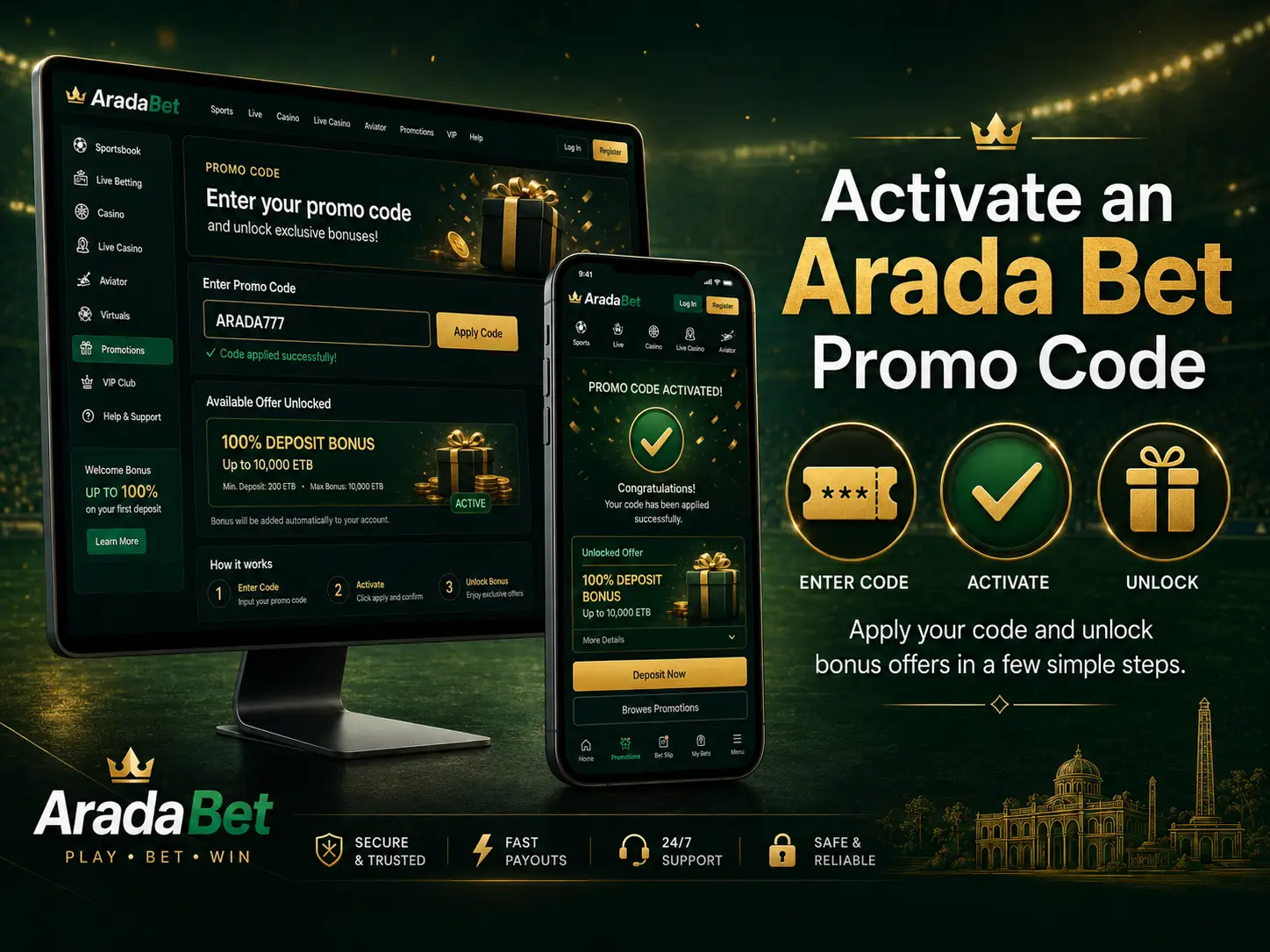 How to Activate an Arada Bet Promo Code