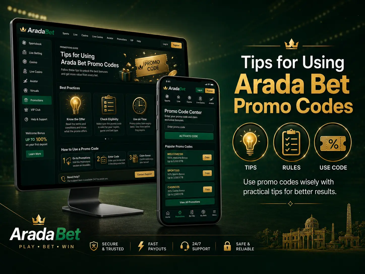 Tips for Using Arada Bet Promo Codes