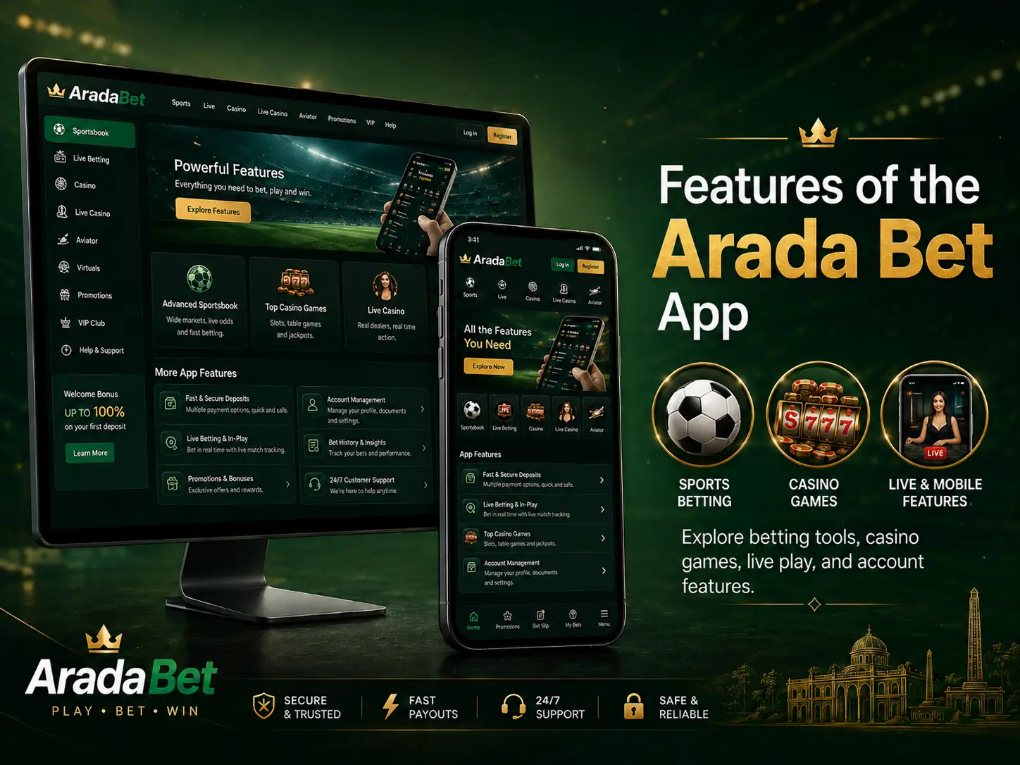 Features of the Arada Bet App
